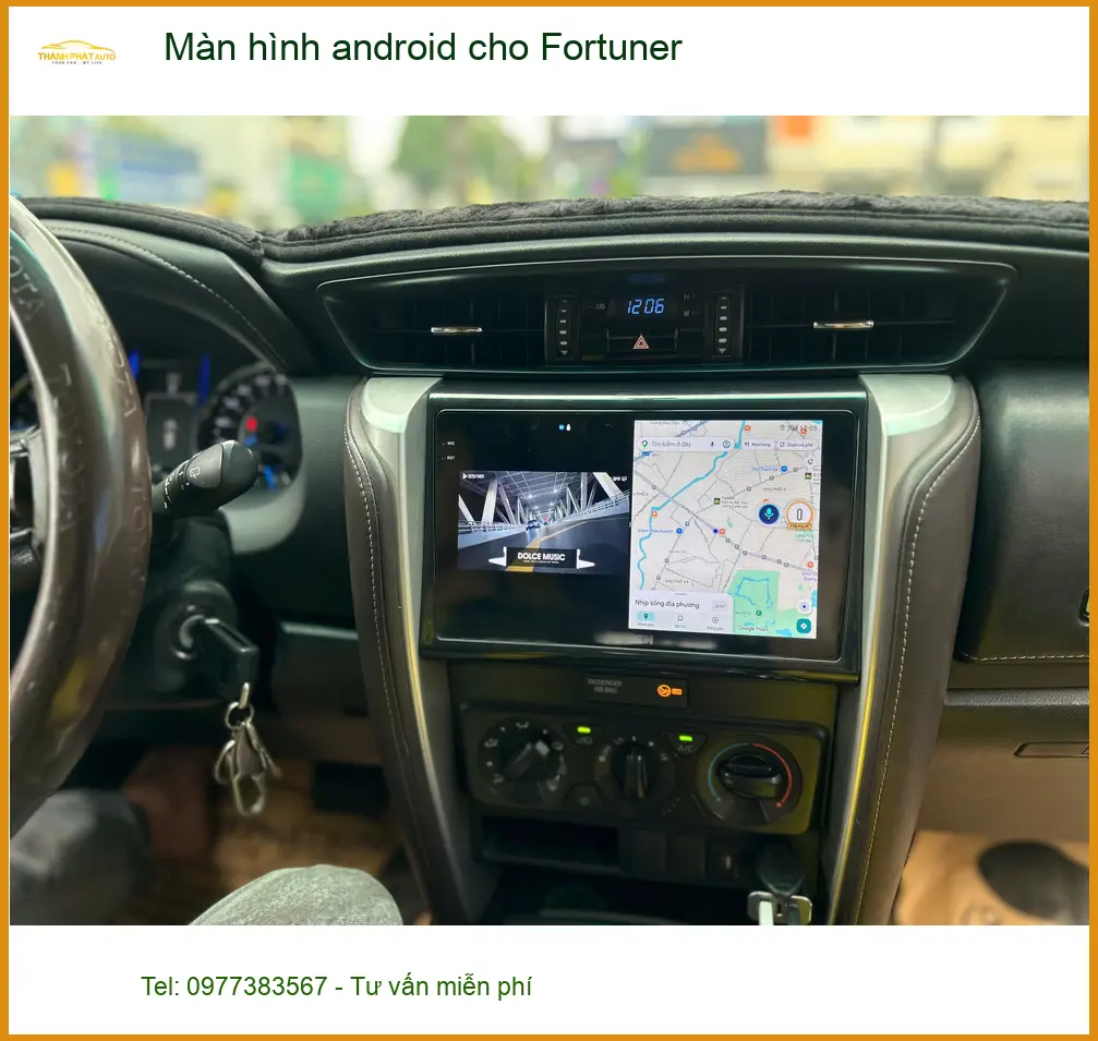 Anh Lâm lắp màn hình android cho Fortuner ở Quận 2 vì màn zin thiếu tính năng giải trí ảnh thực tế 4