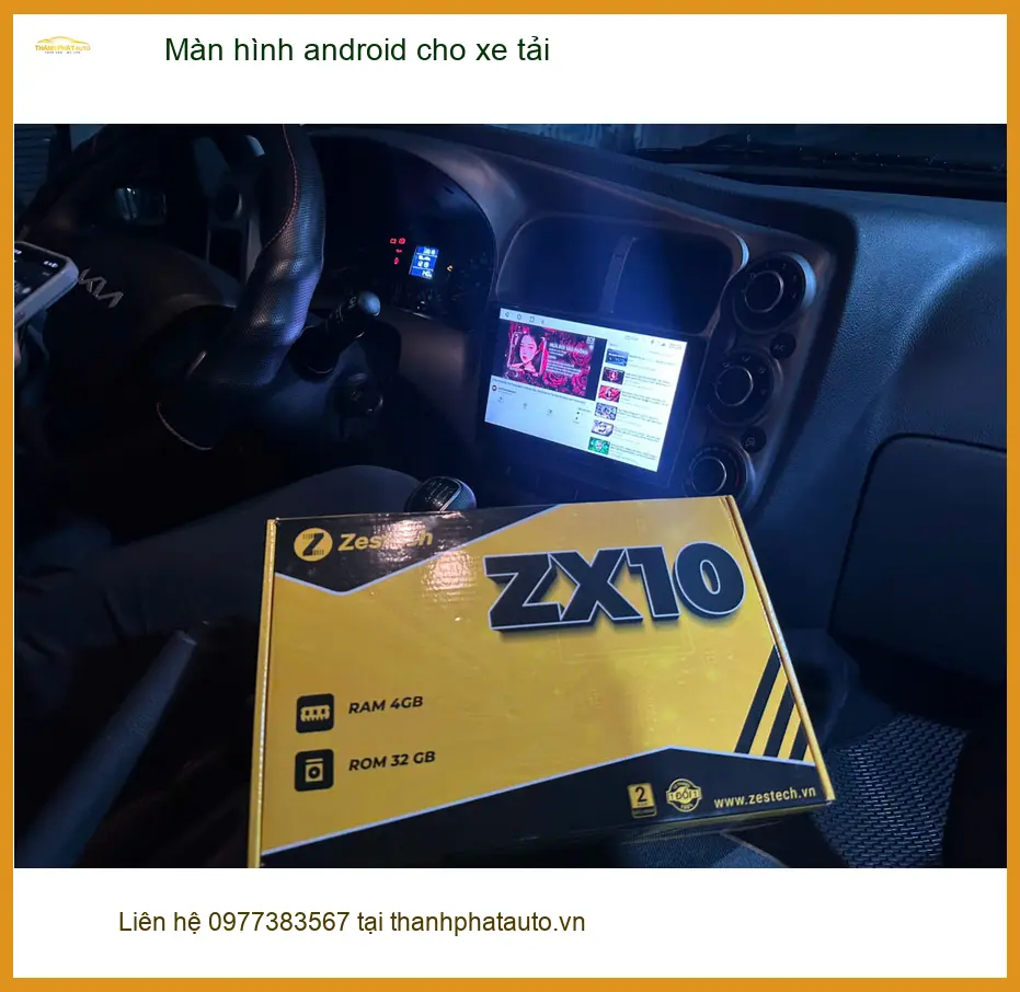 Chú Hưng lắp màn hình Android cho xe tải Hino Dutro tại Quận 9 ảnh thực tế 2