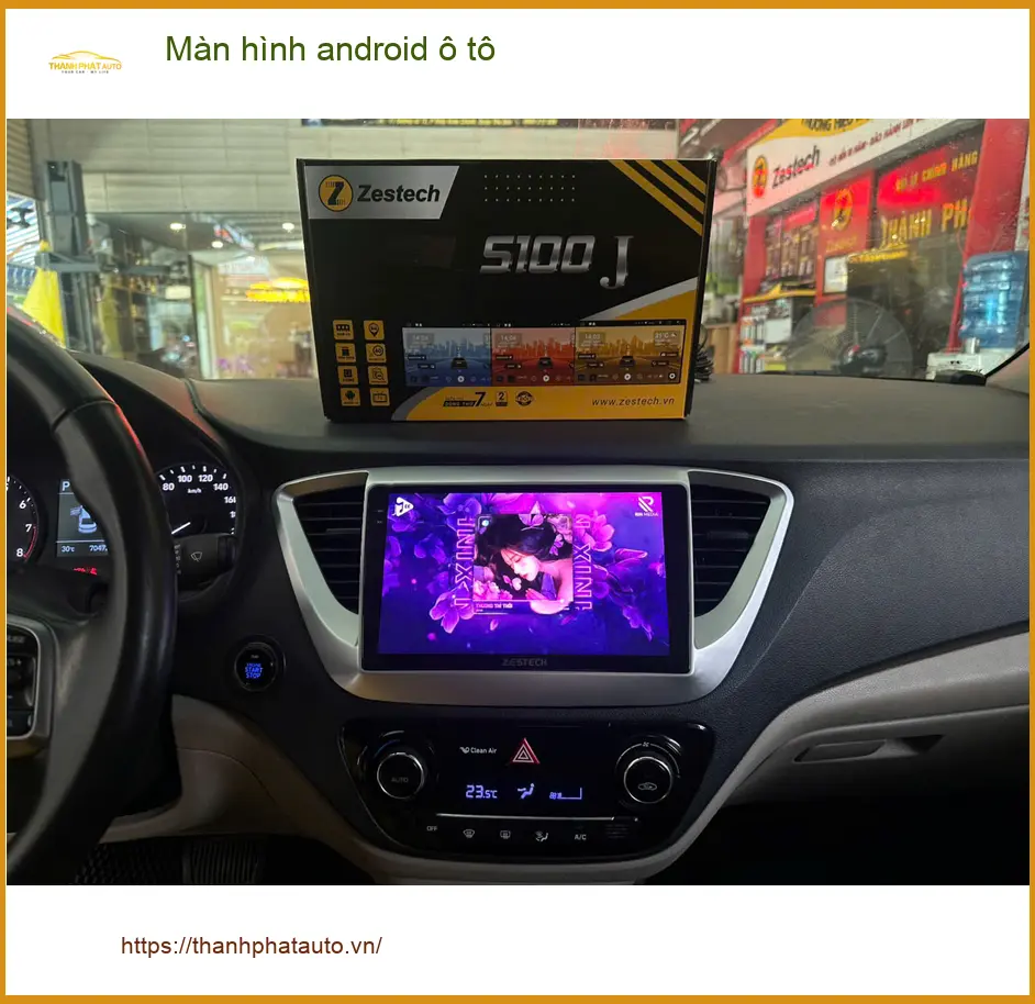 Anh Long nâng cấp màn hình android ô tô Hyundai Accent tại Gò Vấp để giải trí đa dạng ảnh thực tế 2