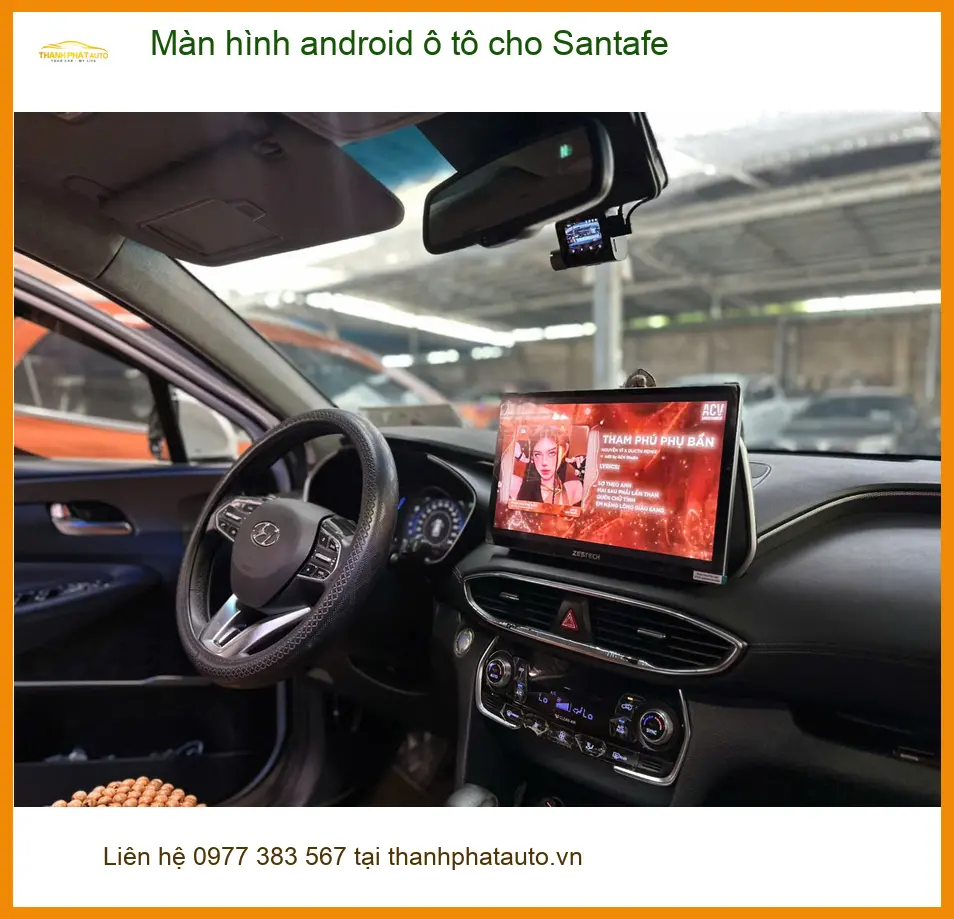 Anh Khang lắp màn hình Android ô tô cho Santafe Quận 2 thay màn hình cũ đã lỗi thời ảnh thực tế 2