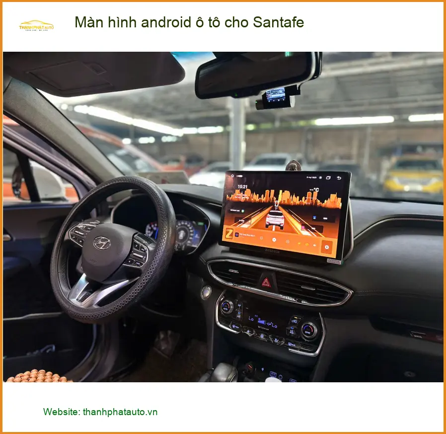 Anh Khang lắp màn hình Android ô tô cho Santafe Quận 2 thay màn hình cũ đã lỗi thời ảnh thực tế 3
