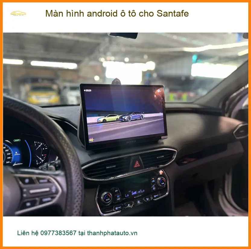 Chú Cường lắp màn hình Android ô tô Santafe Quận 9 tránh màn hình zin đơ ảnh thực tế 3