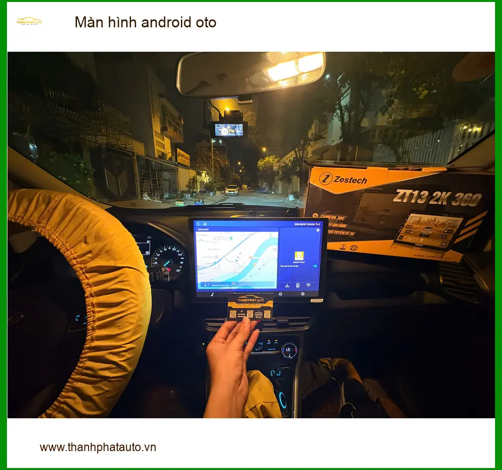 Chú Sâm nâng cấp màn hình Android cho Hyundai Accent tại Quận 12 vì màn zin đã cũ ảnh thực tế 4