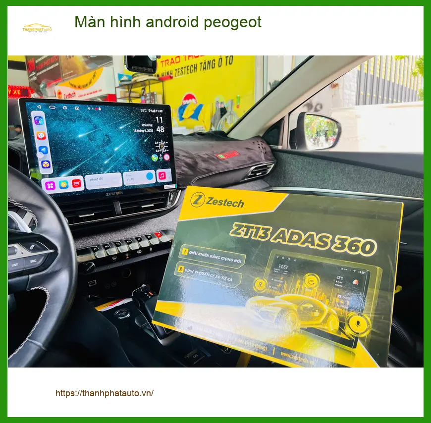 Chị Mai lắp màn hình Android peogeot 5008 tại Quận 5 để hành trình lái xe thêm tiện nghi ảnh thực tế 3