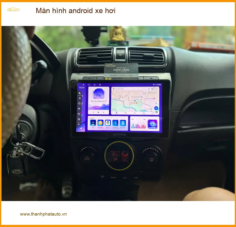 Cô Lan Anh lắp màn hình android xe hơi Hyundai SantaFe tại Quận Thủ Đức sau khi màn zin bị lỗi