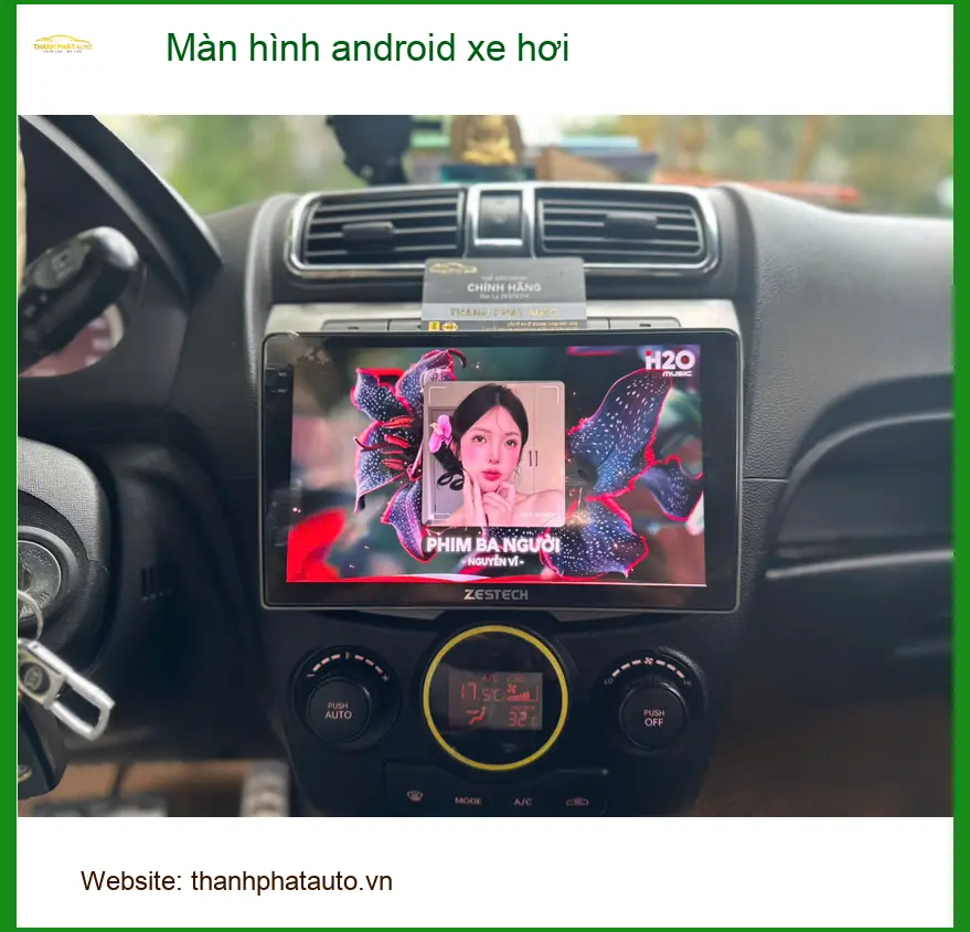Cô Lan Anh lắp màn hình android xe hơi Hyundai SantaFe tại Quận Thủ Đức sau khi màn zin bị lỗi ảnh thực tế 2
