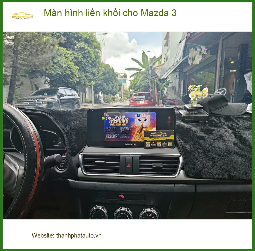 Anh Quang lắp màn hình liền khối cho Mazda 3 tại Quận 3 để trải nghiệm công nghệ mới
