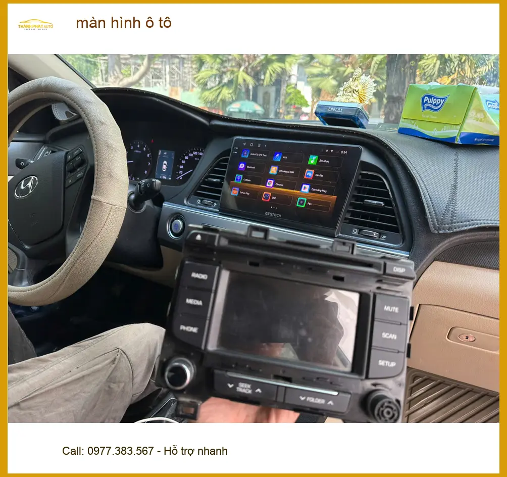 Anh Khang lắp màn hình ô tô Hyundai Creta tại Quận 12 vì màn hình zin chậm ảnh thực tế 5
