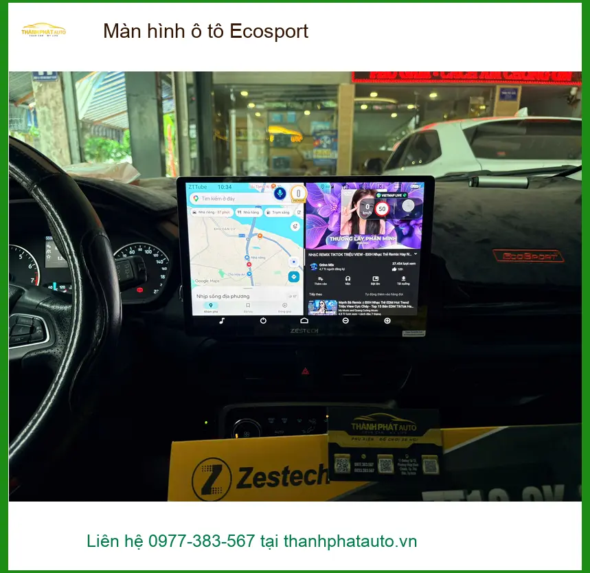 Anh Tùng lắp màn hình ô tô cho Ford Ecosport tại Quận 2 vì màn zin đã lỗi thời