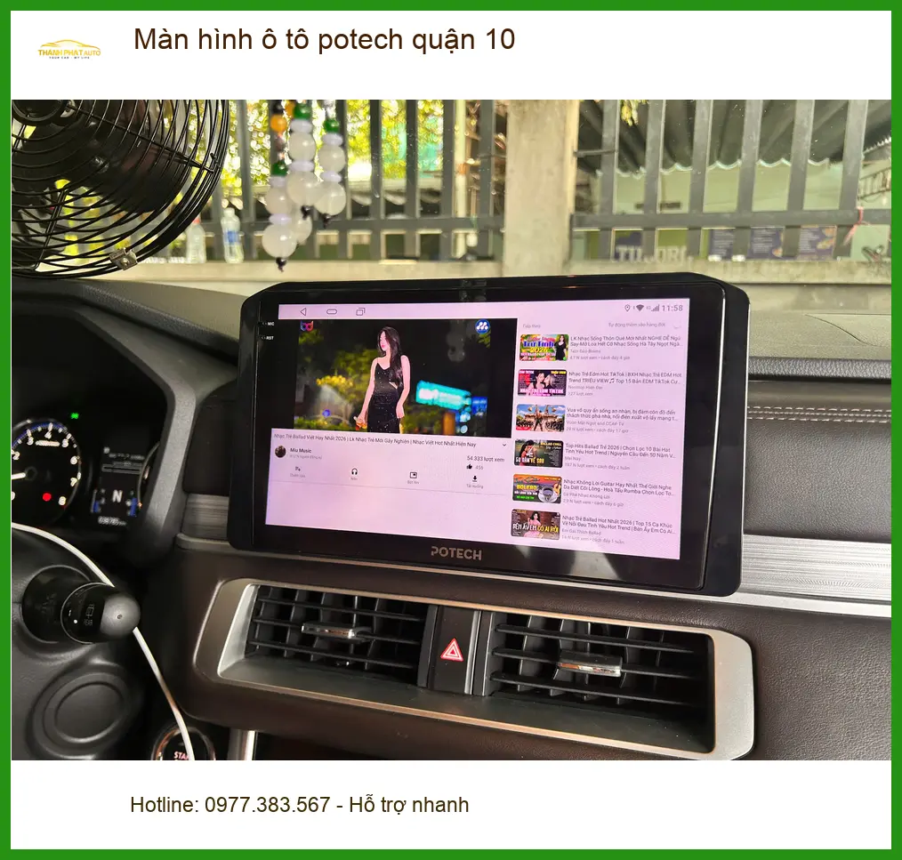 Địa Chỉ Gắn Màn Hình Android Ô Tô hình ô tô Potech Q10 - Giá Tốt TPHCM ảnh thực tế 2