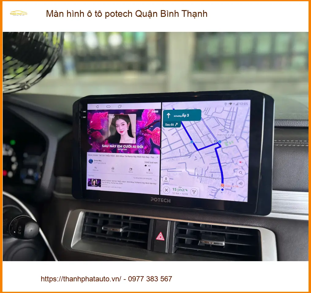 Nơi Lắp Màn Hình Android Ô Tô hình ô tô potech Quận Bình Thạnh - Giá Tốt TPHCM
