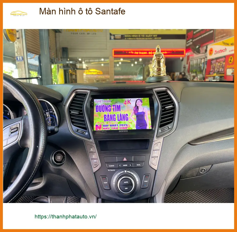 Chị Mai Anh lắp màn hình ô tô Santafe tại Quận Bình Tân khắc phục màn hình cũ đơ