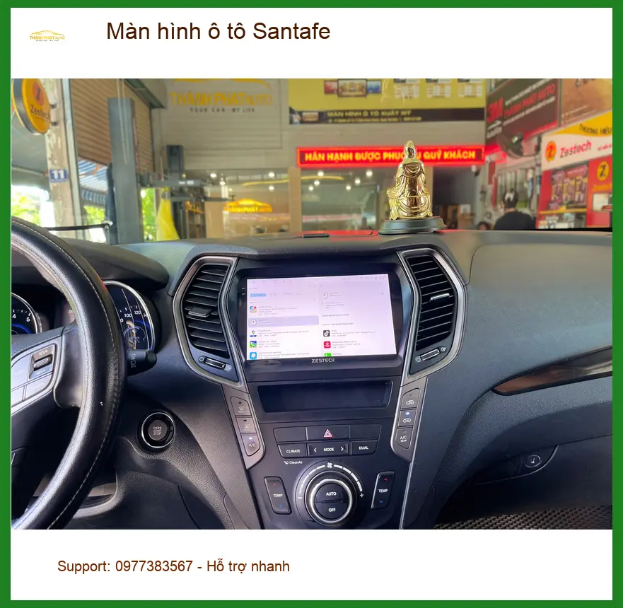 Chị Thanh lắp màn hình ô tô Santafe tại Quận Thủ Đức để di chuyển thuận tiện