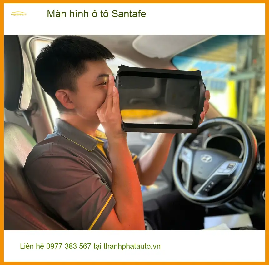 Địa chỉ lắp Màn hình ô tô Santafe Quận 3 uy tín cho Cô Thảo