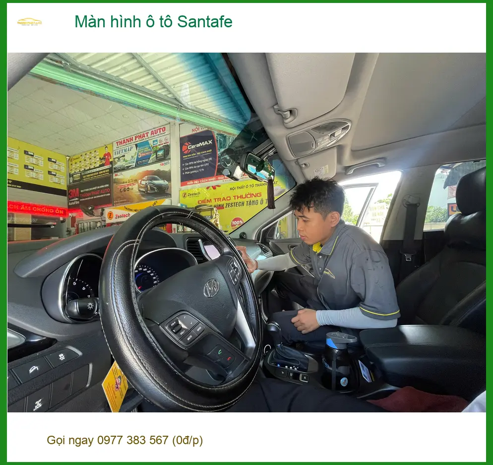Địa chỉ lắp Màn hình ô tô Santafe Quận 3 uy tín cho Cô Thảo ảnh thực tế 3