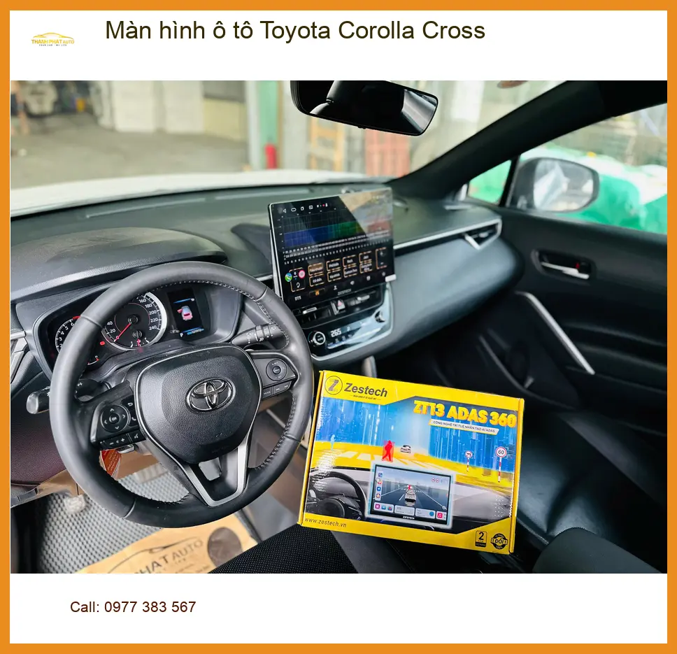 Anh Kiên nâng cấp màn hình ô tô Toyota Corolla Cross tại Quận 2 vì màn zin phản hồi chậm ảnh thực tế 2