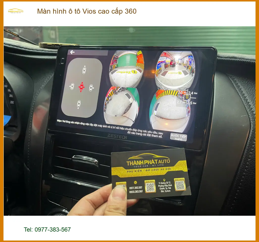 Chị Thảo lắp màn hình ô tô Vios cao cấp 360 tại Bình Chánh để tiện đường đi làm ảnh thực tế 4