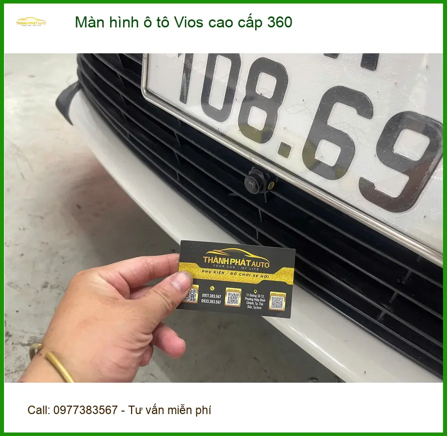 Chị Hương Giang lắp màn hình 360 Vios cao cấp tại Quận 9 tránh va chạm ảnh thực tế 2