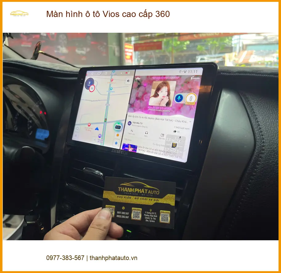 Chị Hương Giang lắp màn hình 360 Vios cao cấp tại Quận 9 tránh va chạm ảnh thực tế 4