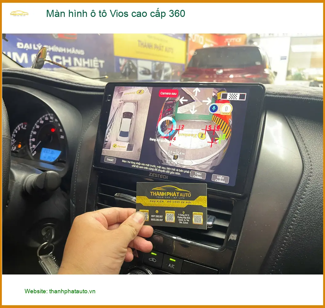 Chị Hương Giang lắp màn hình 360 Vios cao cấp tại Quận 9 tránh va chạm ảnh thực tế 5