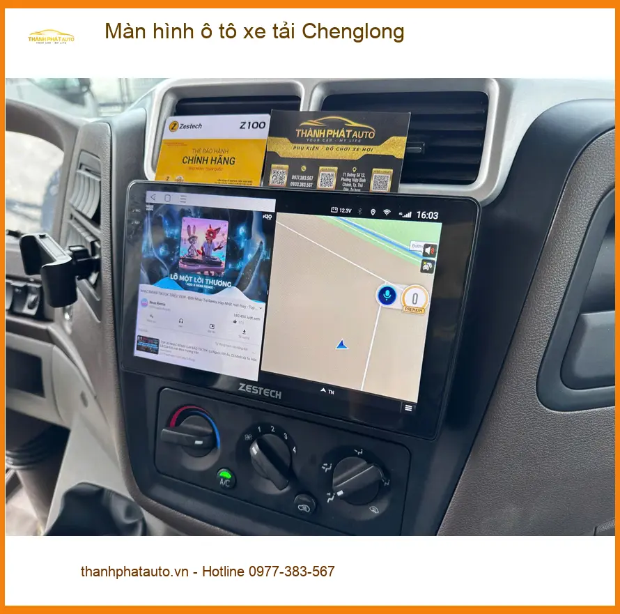 Anh Quang gắn màn hình ô tô Chenglong cho xe tải tại Thủ Đức ảnh thực tế 2