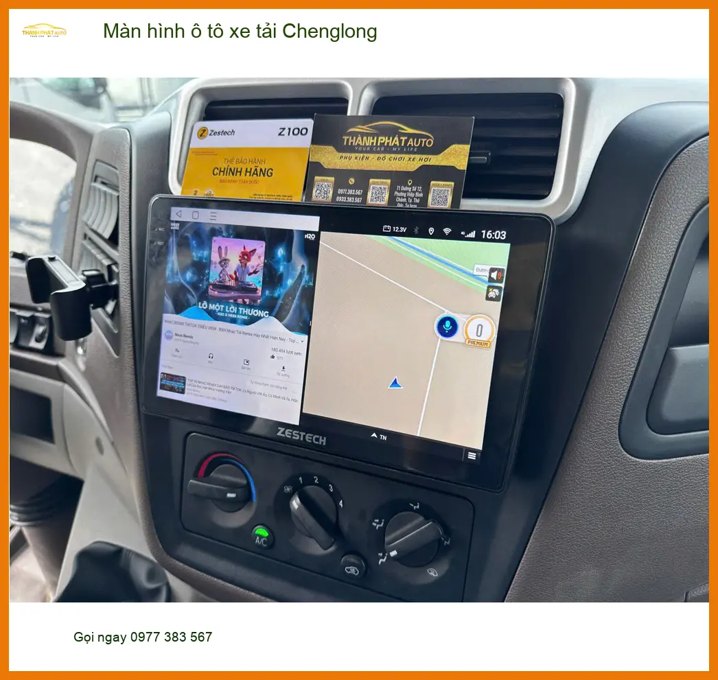 Anh Hoàng Long lắp Màn hình ô tô xe tải Chenglong tại Quận 2 tiện đường dài ảnh thực tế 2