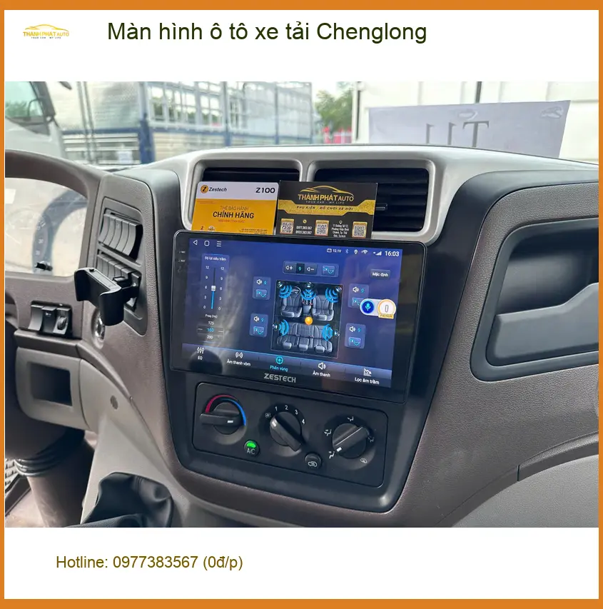 Anh Hoàng Long lắp Màn hình ô tô xe tải Chenglong tại Quận 2 tiện đường dài ảnh thực tế 3