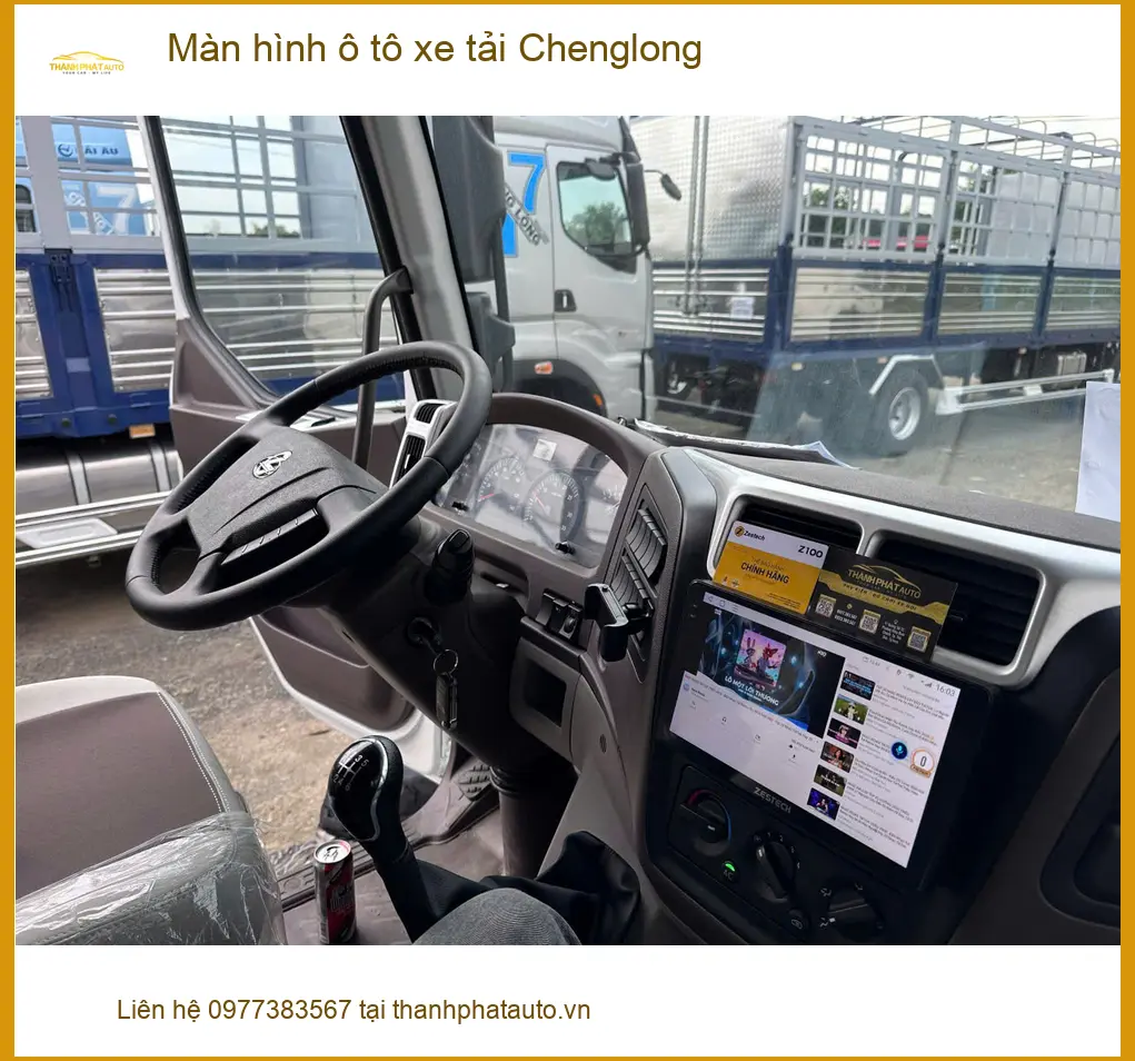 Chú Bảy lắp màn hình ô tô xe tải Chenglong tại Bình Chánh để tiện theo dõi lộ trình ảnh thực tế 4