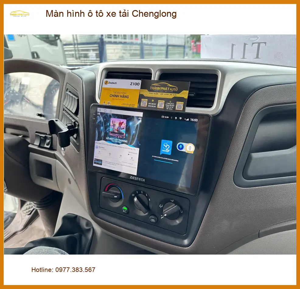 Anh Hoàng Long lắp Màn hình ô tô xe tải Chenglong tại Quận 2 tiện đường dài ảnh thực tế 5