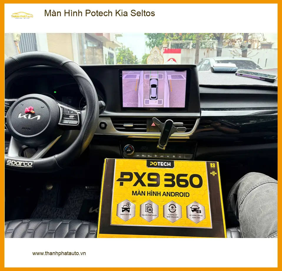 Anh Khải lắp Màn Hình Potech Kia Seltos ở Cần Giờ vì màn zin thiếu tính năng ảnh thực tế 2