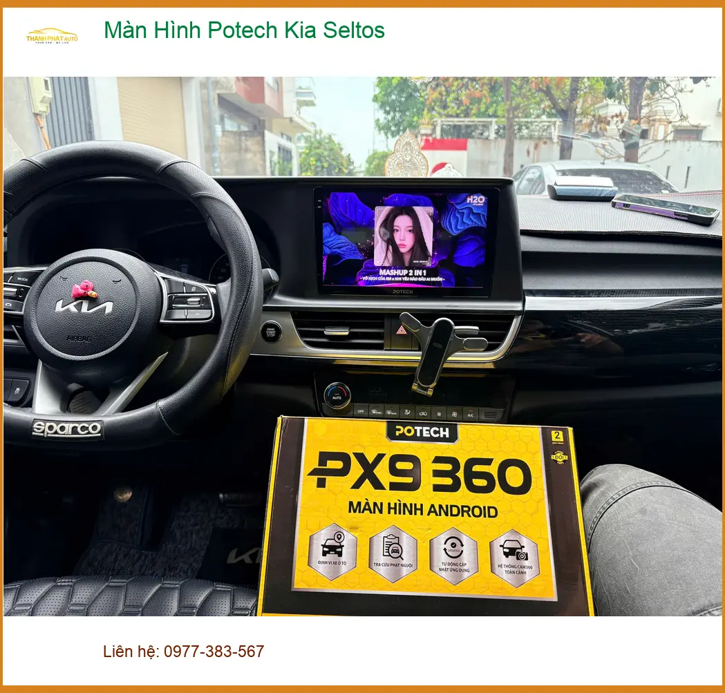 Anh Khải lắp Màn Hình Potech Kia Seltos ở Cần Giờ vì màn zin thiếu tính năng ảnh thực tế 5