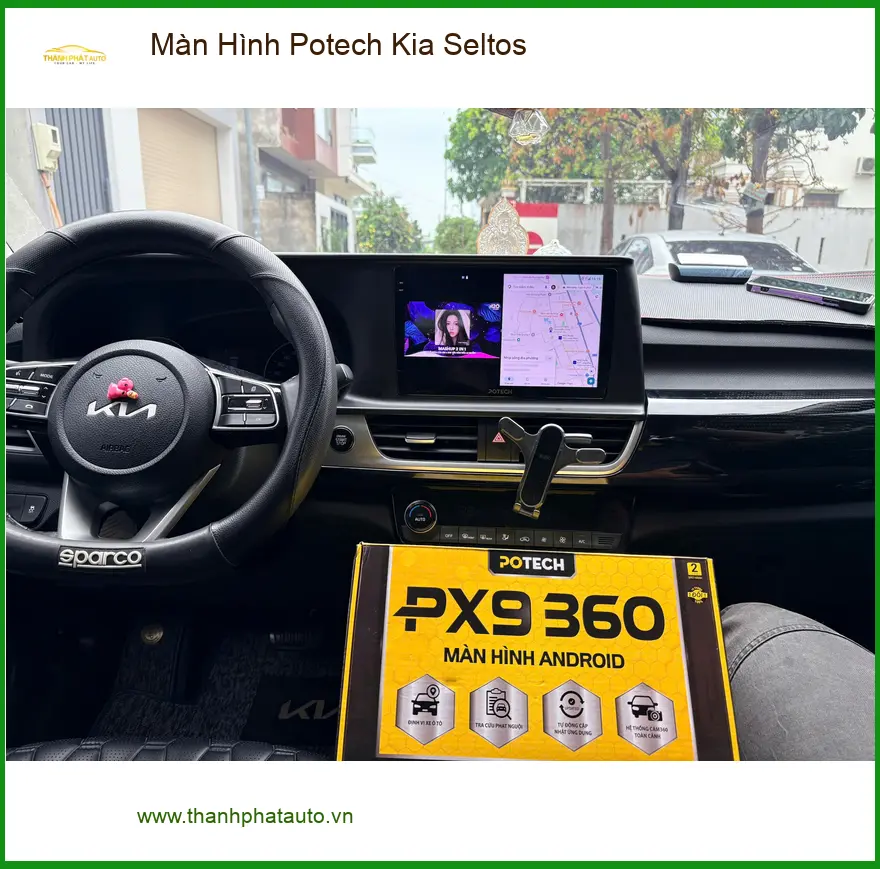 Anh Bình lắp Màn Hình Potech cho Kia Seltos tại Quận 7 để tiện giải trí