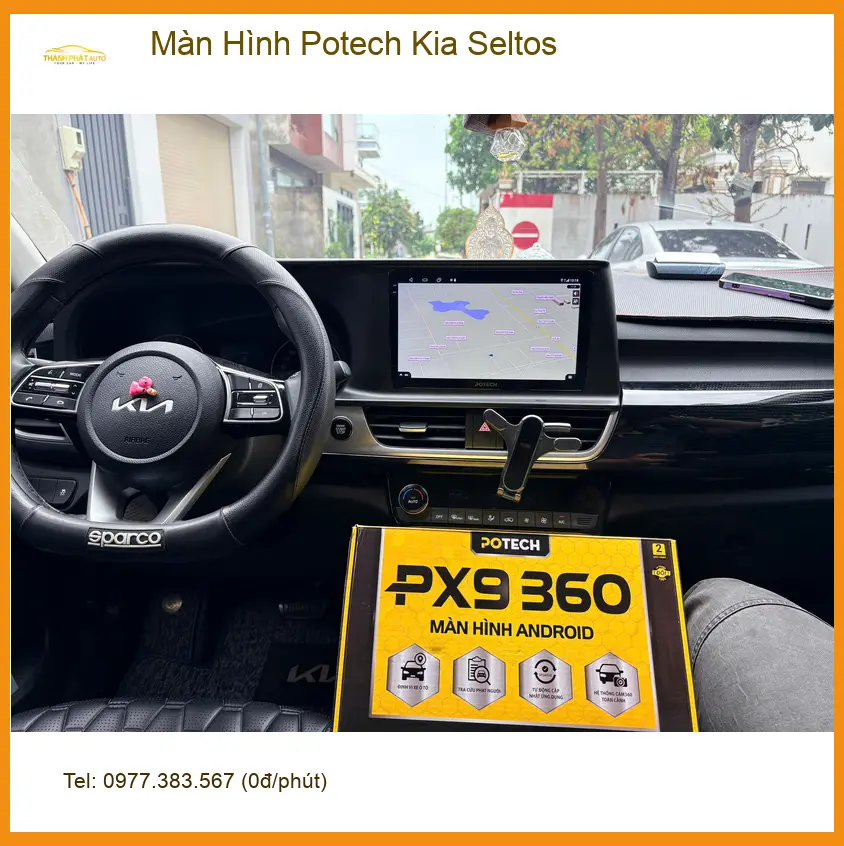 Anh Bình lắp Màn Hình Potech cho Kia Seltos tại Quận 7 để tiện giải trí ảnh thực tế 2
