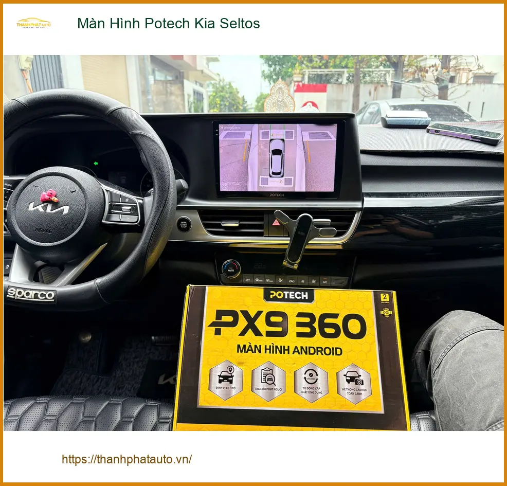 Bác Tùng lắp Màn Hình Potech cho Kia Seltos tại Củ Chi để tiện dẫn đường và giải trí trên xe ảnh thực tế 3