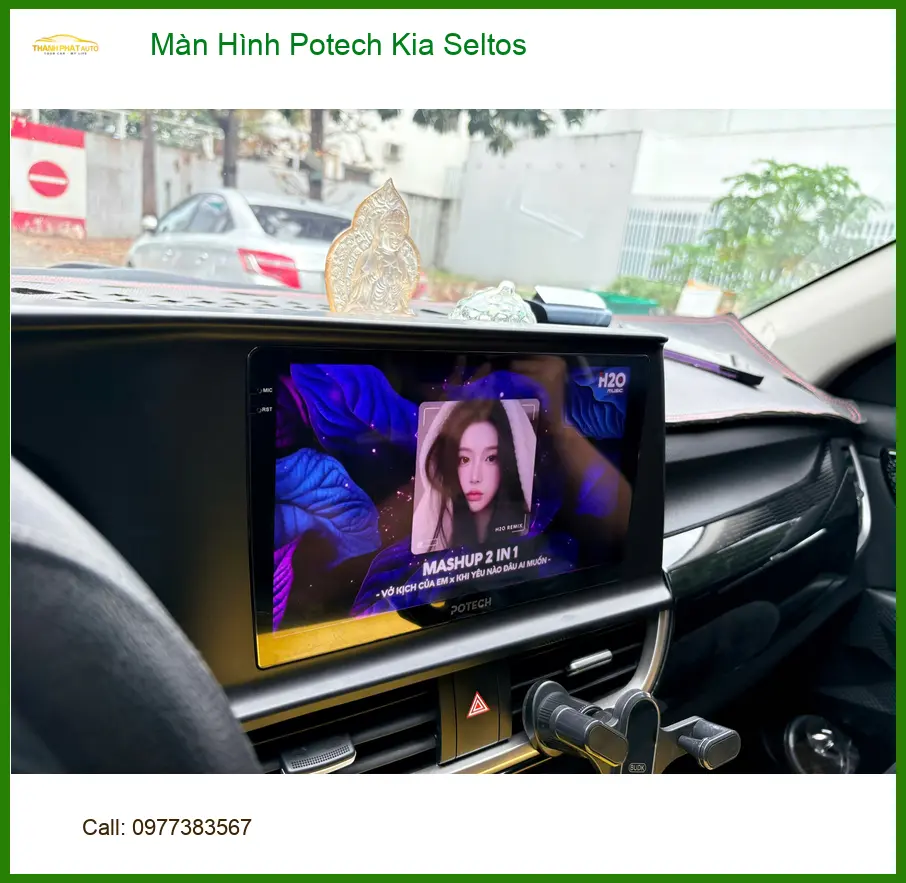 Bác Tùng lắp Màn Hình Potech cho Kia Seltos tại Củ Chi để tiện dẫn đường và giải trí trên xe ảnh thực tế 5