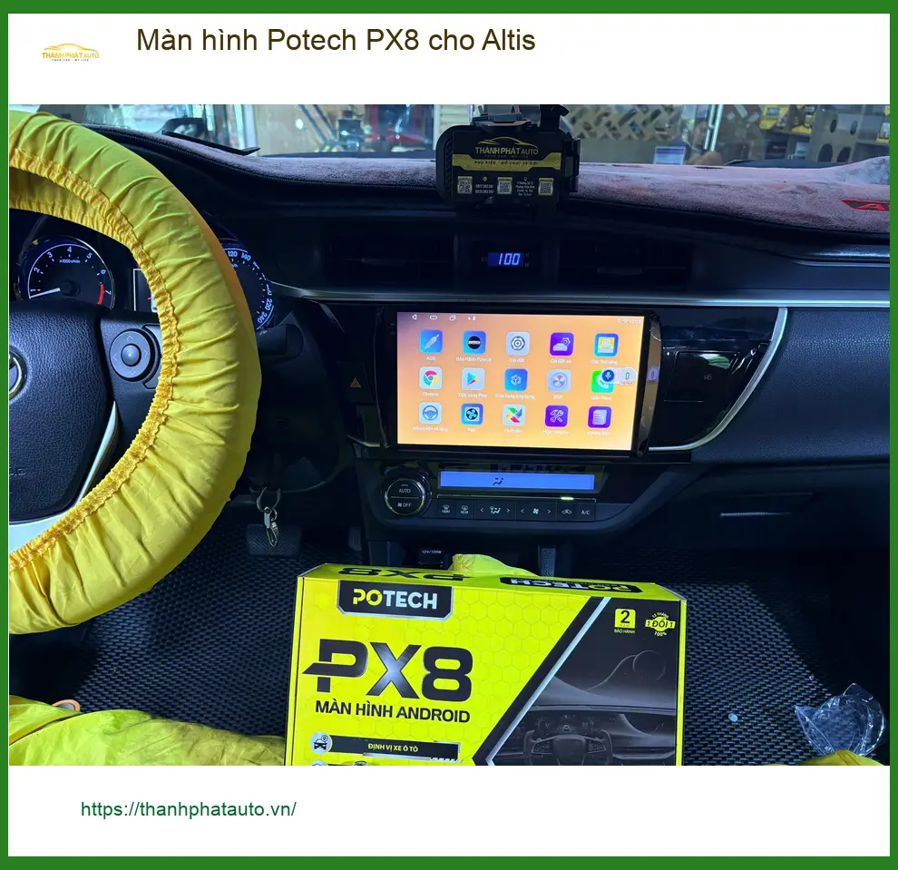 Anh Dũng lắp màn hình Potech PX8 cho Altis tại Quận 12 để nâng cấp giải trí