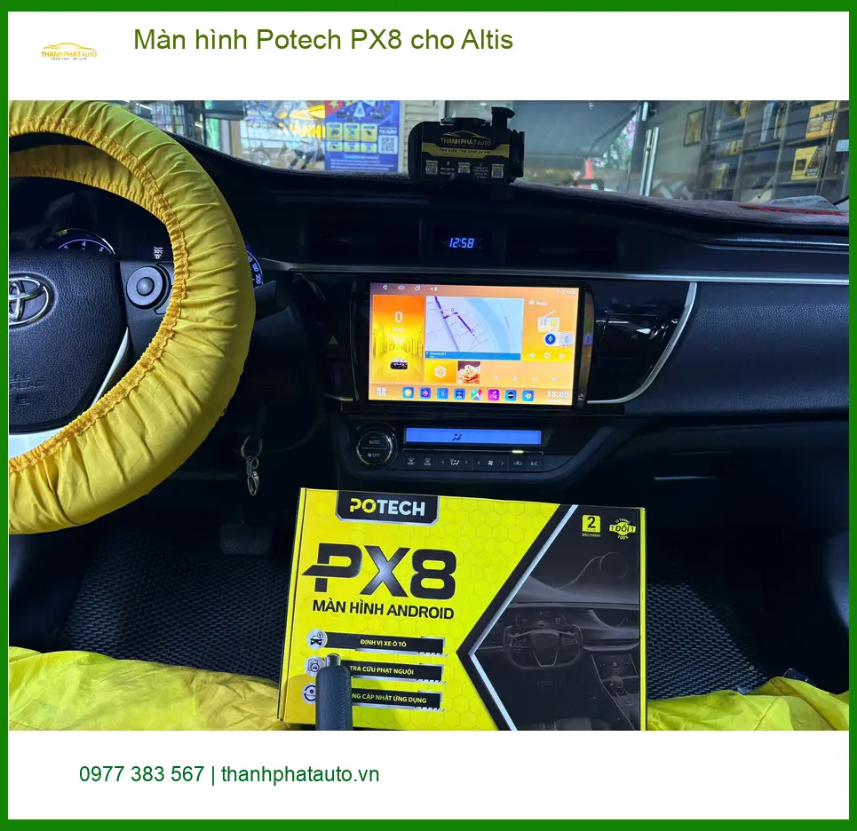 Anh Dũng lắp màn hình Potech PX8 cho Altis tại Quận 12 để nâng cấp giải trí ảnh thực tế 2