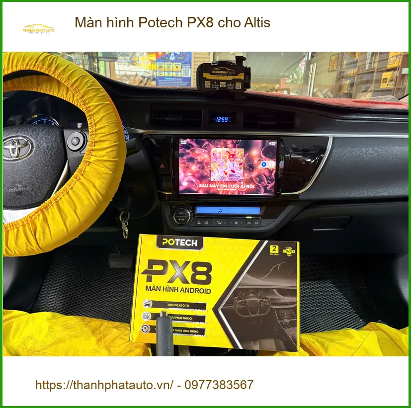 Anh Dũng lắp màn hình Potech PX8 cho Altis tại Quận 12 để nâng cấp giải trí ảnh thực tế 3