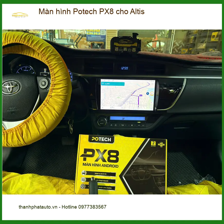 Anh Dũng lắp màn hình Potech PX8 cho Altis tại Quận 12 để nâng cấp giải trí ảnh thực tế 4