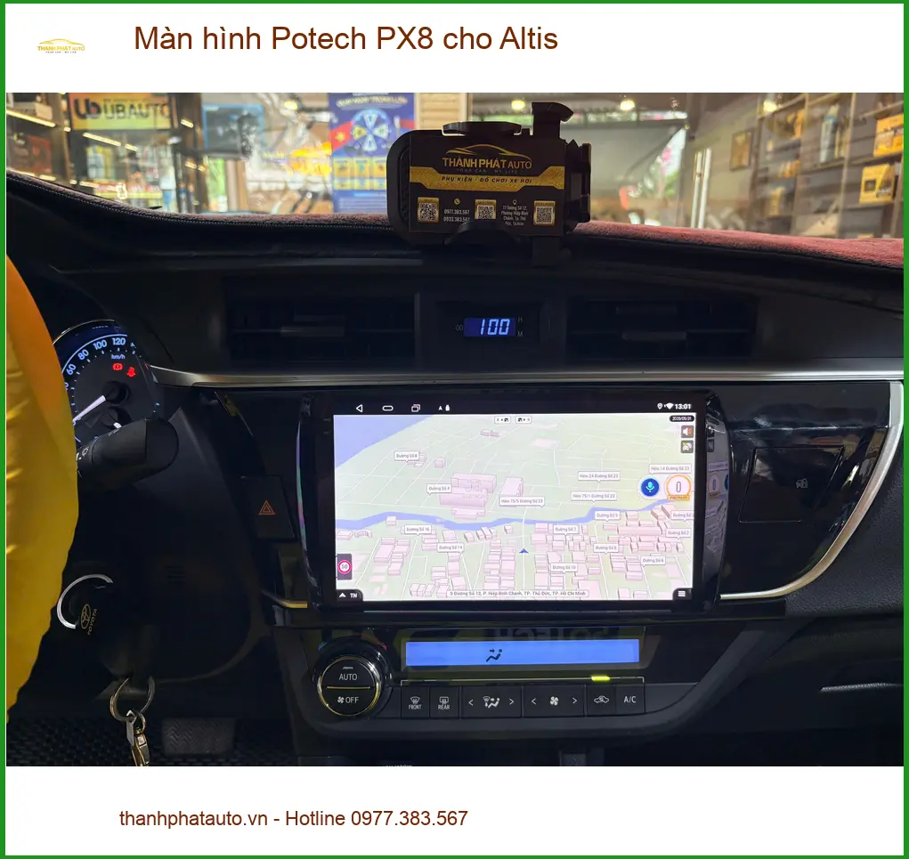 Chị Bích lắp màn hình Potech PX8 cho Altis ở Củ Chi sau khi màn zin bị lỗi ảnh thực tế 2