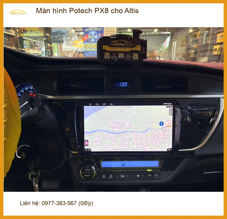 Chị Phương lắp Màn hình Potech PX8 cho Altis ở Bình Tân thay màn hình cũ ảnh thực tế 2