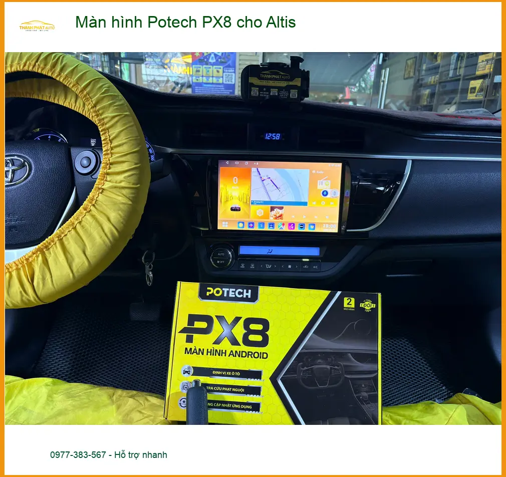 Chị Phương lắp Màn hình Potech PX8 cho Altis ở Bình Tân thay màn hình cũ ảnh thực tế 3