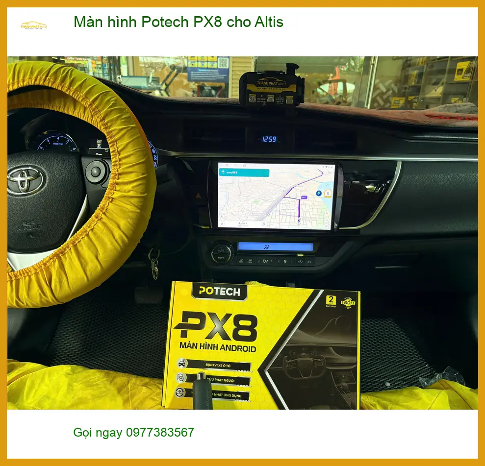 Chị Bích lắp màn hình Potech PX8 cho Altis ở Củ Chi sau khi màn zin bị lỗi ảnh thực tế 3