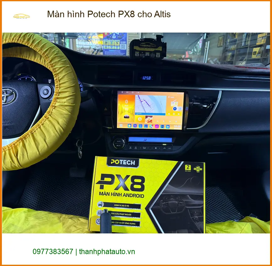 Chị Bích lắp màn hình Potech PX8 cho Altis ở Củ Chi sau khi màn zin bị lỗi ảnh thực tế 4
