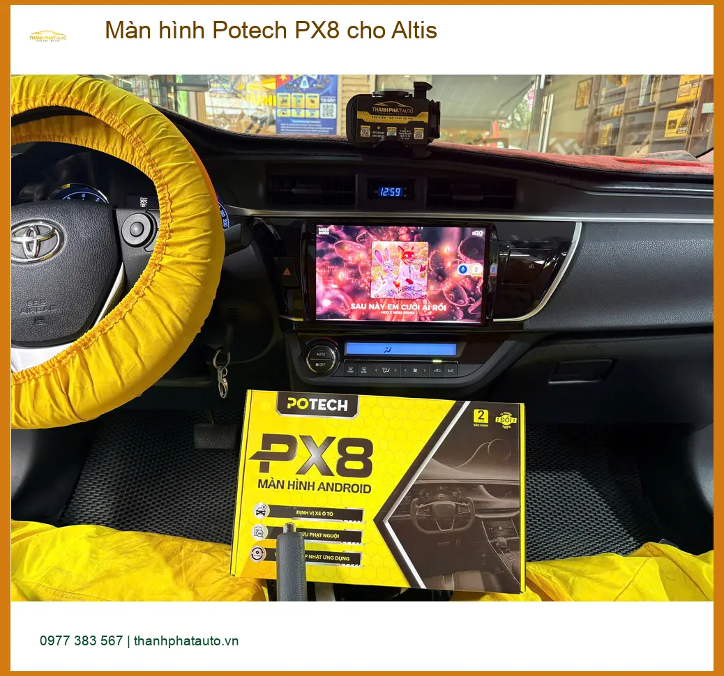 Chị Bích lắp màn hình Potech PX8 cho Altis ở Củ Chi sau khi màn zin bị lỗi ảnh thực tế 5