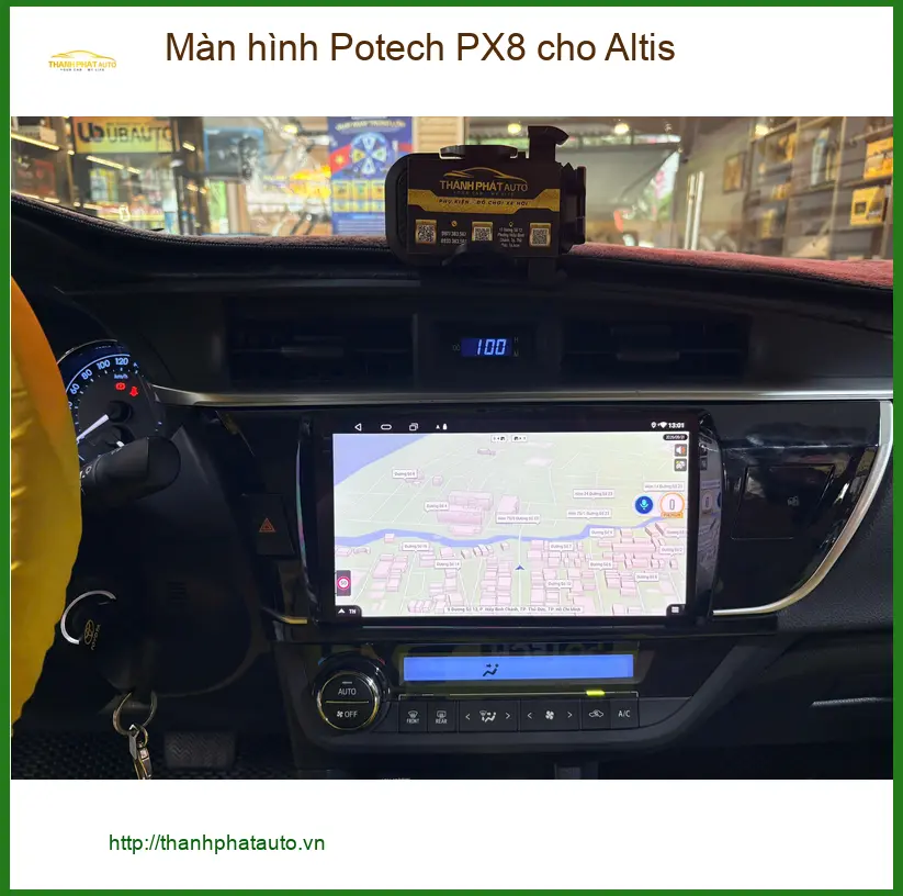 Anh Lâm lắp màn hình Potech PX8 cho Altis tại Quận 3 để nâng cao trải nghiệm lái xe
