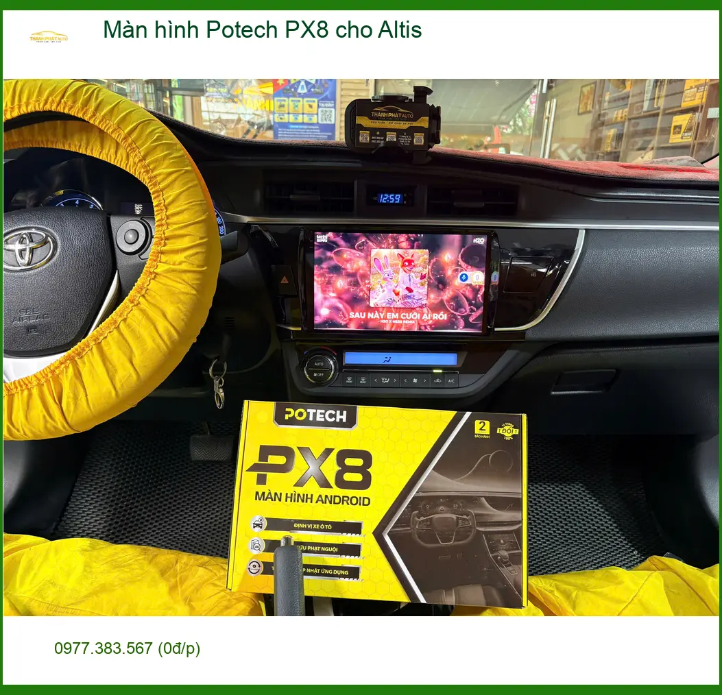 Chú Tùng lắp màn hình Potech PX8 cho Altis tại Hóc Môn để nâng tầm giải trí ảnh thực tế 2