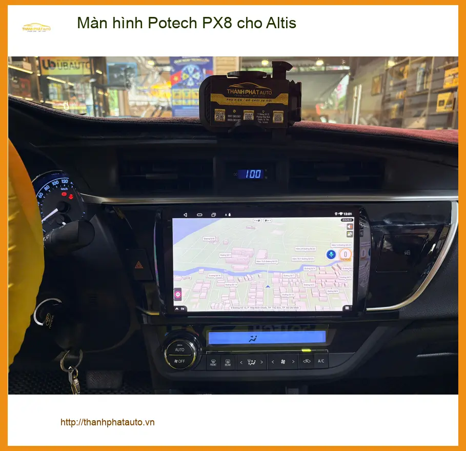 Chú Tùng lắp màn hình Potech PX8 cho Altis tại Hóc Môn để nâng tầm giải trí ảnh thực tế 3