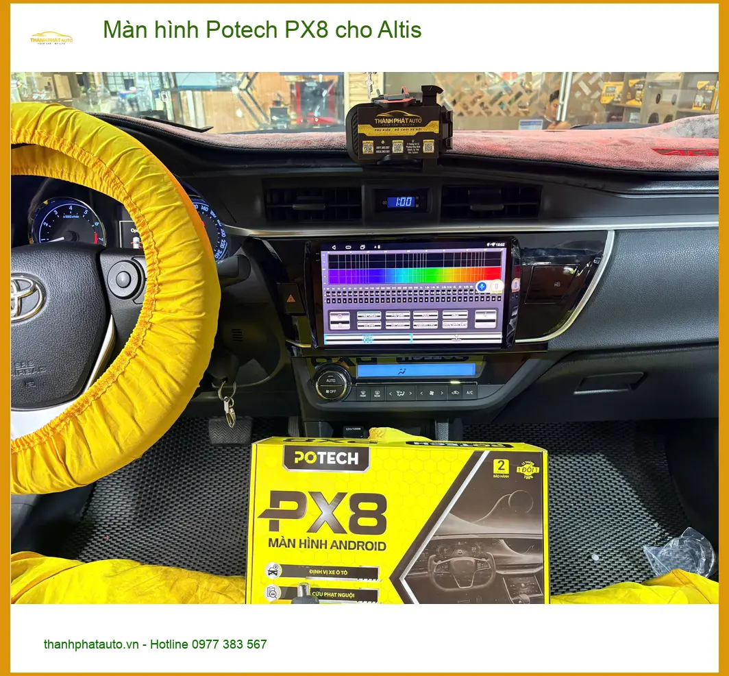 Anh Lâm lắp màn hình Potech PX8 cho Altis tại Quận 3 để nâng cao trải nghiệm lái xe ảnh thực tế 3