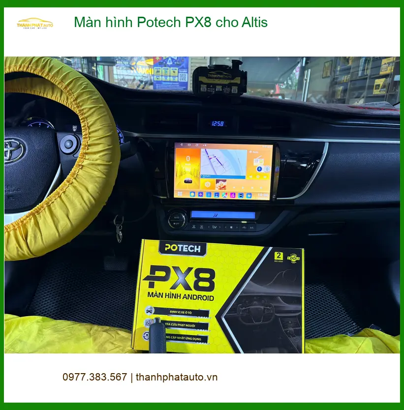 Anh Duy lắp màn hình Potech PX8 cho Toyota Altis tại Quận Thủ Đức sau khi tìm hiểu kỹ